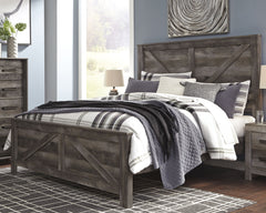 Diamond Furniture - Ashley Furniture - Wynnlow King Crossbuck Panel Bed - King Crossbuck Panel Bed / Gray - B440B11