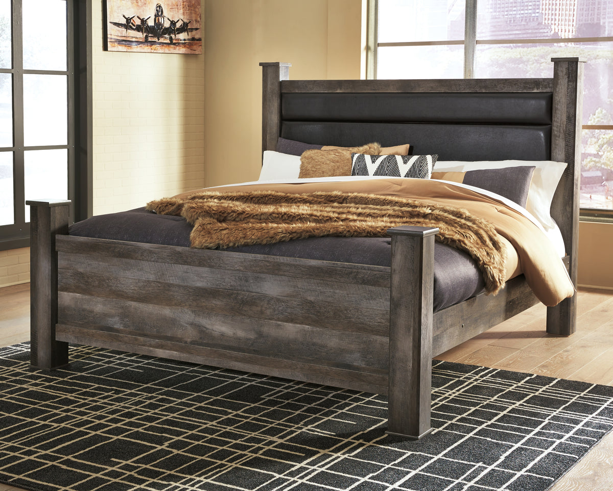 Diamond Furniture - Ashley Furniture - Wynnlow King Poster Bed - King Poster Bed / Gray - B440B6
