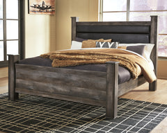 Diamond Furniture - Ashley Furniture - Wynnlow King Poster Bed - King Poster Bed / Gray - B440B6