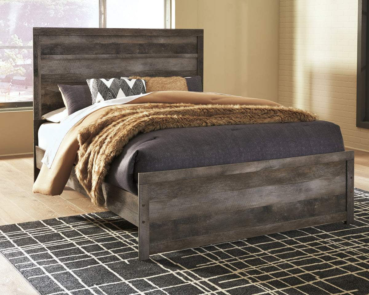 Diamond Furniture - Ashley Furniture - Wynnlow Queen Panel Bed - Queen Panel Bed / Gray - B440B2