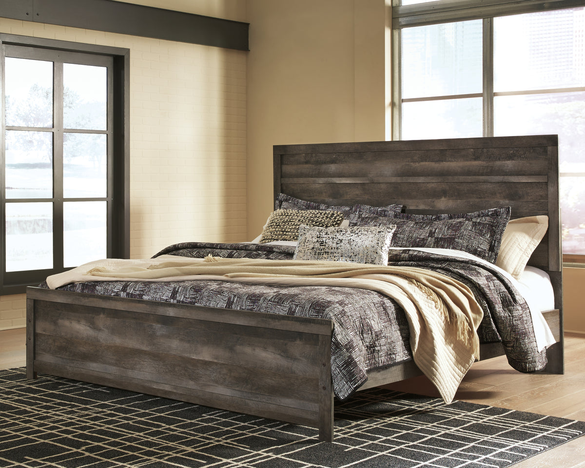 Diamond Furniture - Ashley Furniture - Wynnlow King Panel Bed - King Panel Bed / Gray - B440B8