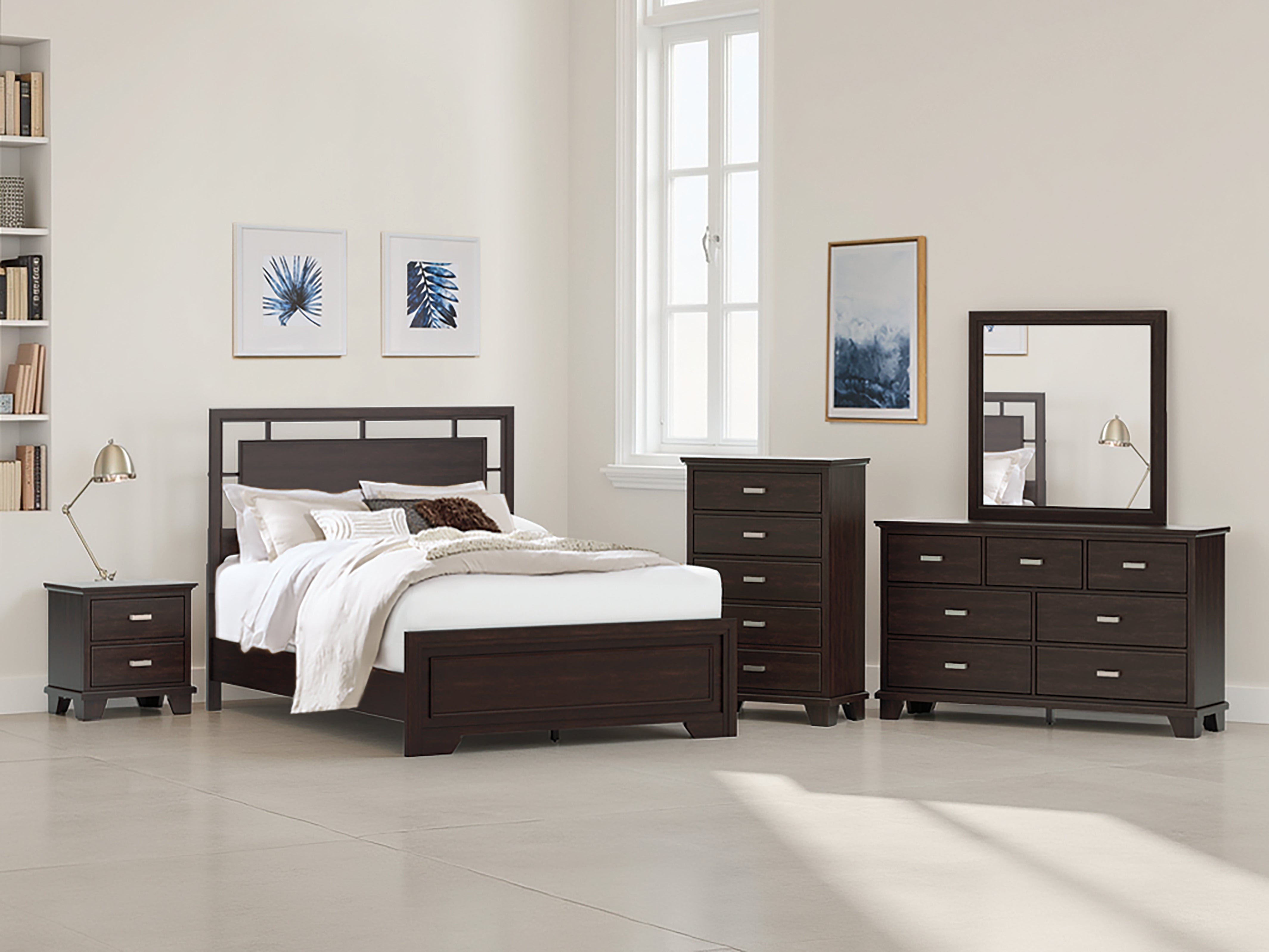 Diamond Furniture - Ashley Furniture - Covetown Bedroom - Queen Panel Bed / Dark Brown - B441B6