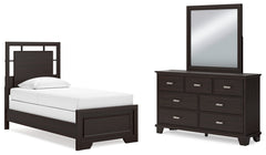 Diamond Furniture - Ashley Furniture - Covetown Twin Panel Bed, Dresser and Mirror - Twin Panel Bed, Dresser and Mirror - B441B3