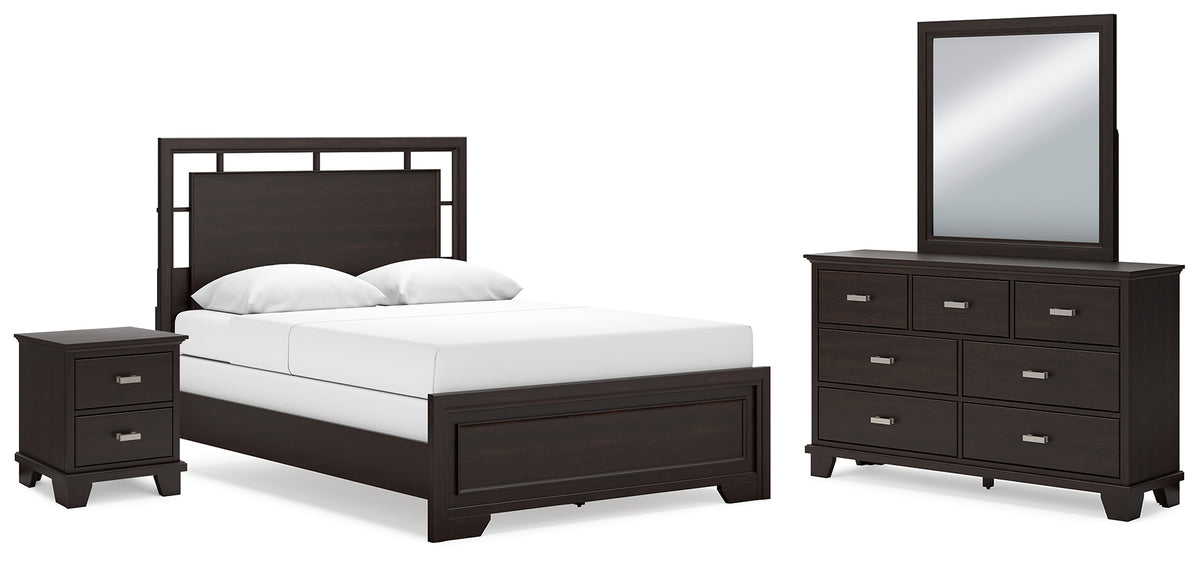 Diamond Furniture - Ashley Furniture - Covetown Queen Panel Bed, Dresser, Mirror and Nightstand - Queen Panel Bed, Dresser, Mirror and Nightstand - B441B12