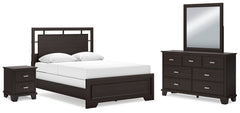 Diamond Furniture - Ashley Furniture - Covetown Queen Panel Bed, Dresser, Mirror and Nightstand - Queen Panel Bed, Dresser, Mirror and Nightstand - B441B12