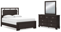 Diamond Furniture - Ashley Furniture - Covetown Queen Panel Bed, Dresser and Mirror - Queen Panel Bed, Dresser and Mirror - B441B7