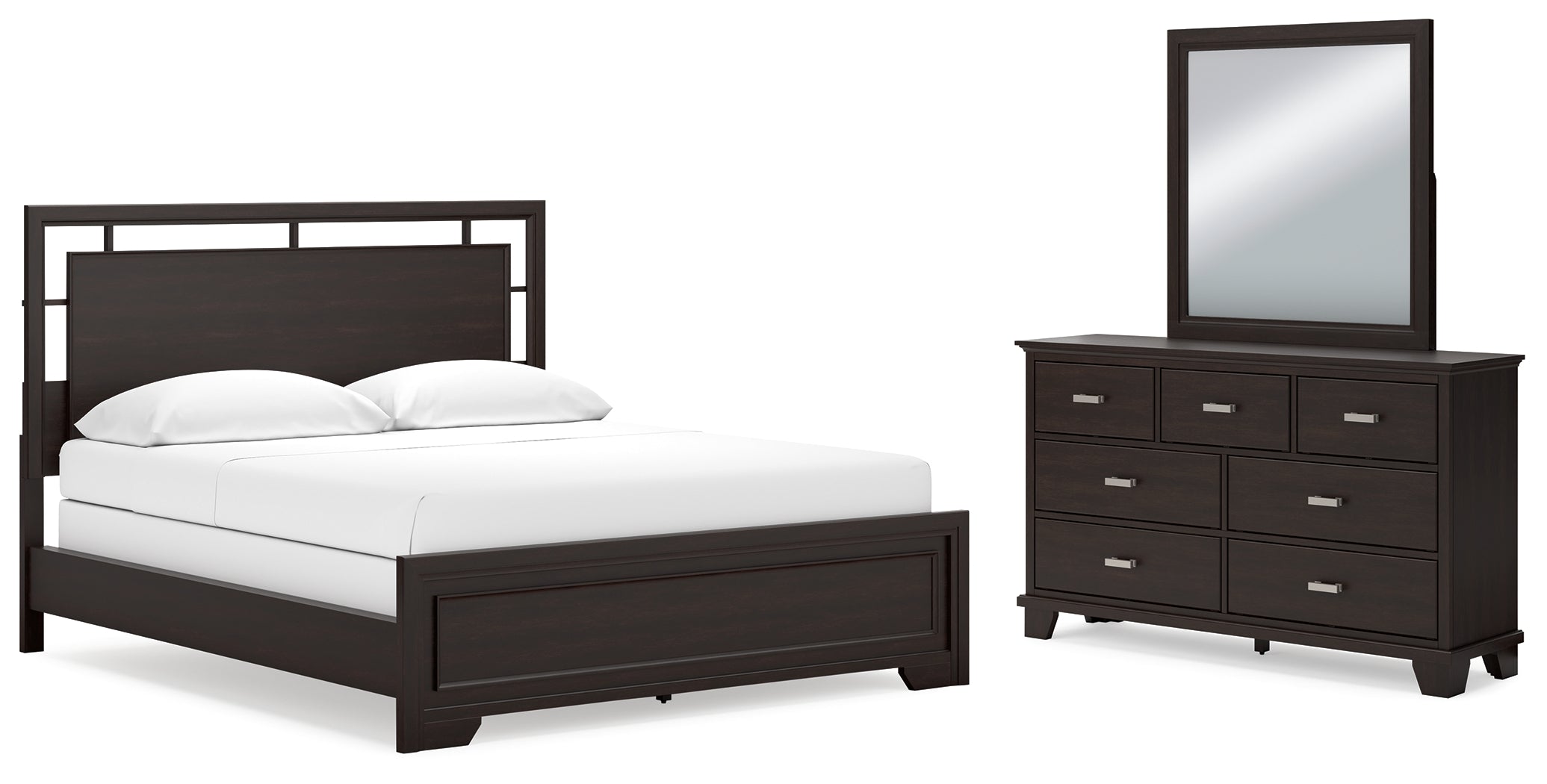 Diamond Furniture - Ashley Furniture - Covetown California King Panel Bed, Dresser and Mirror - California King Panel Bed, Dresser and Mirror - B441B11