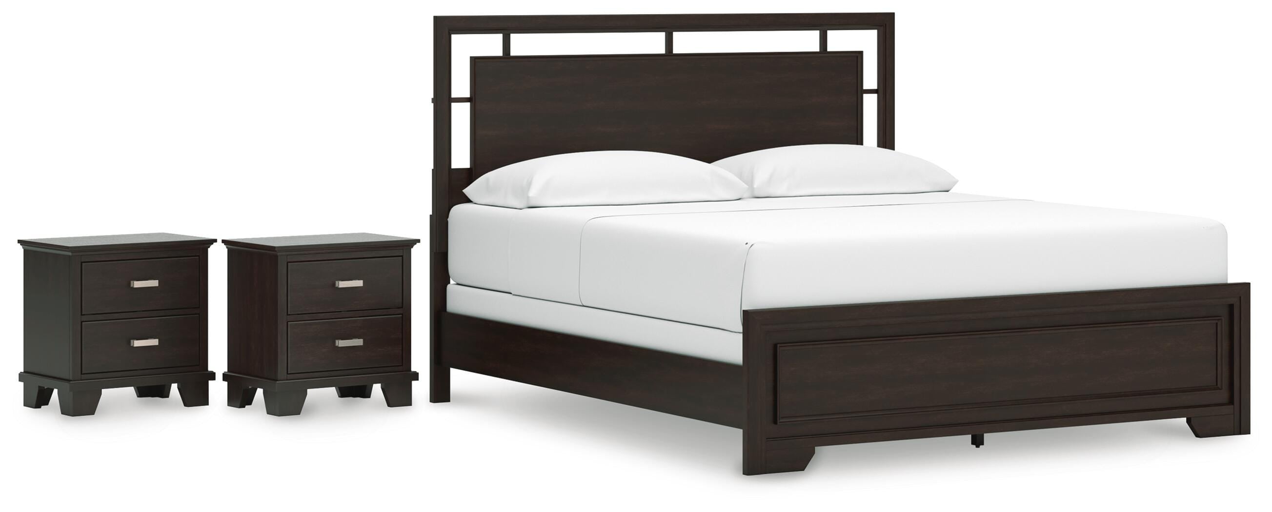 Diamond Furniture - Ashley Furniture - Covetown California King Panel Bed and 2 Nightstands - California King Panel Bed and 2 Nightstands - B441B18