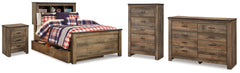 Diamond Furniture - Ashley Furniture - Trinell Full Bookcase Storage Bed, Dresser, Chest and Nightstand - Full Bookcase Storage Bed, Dresser, Chest and Nightstand - B446B108