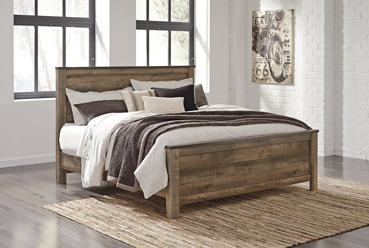 Diamond Furniture - Ashley Furniture - Trinell King Panel Bed - King Panel Bed / Brown - B446B23