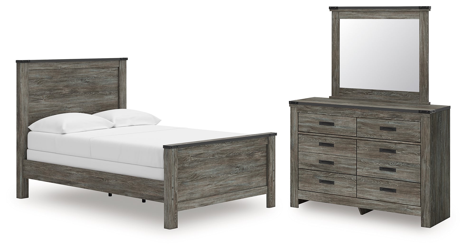 Diamond Furniture - Ashley Furniture - Frandern Full Panel Bed, Dresser and Mirror - Full Panel Bed, Dresser and Mirror - B4480B20