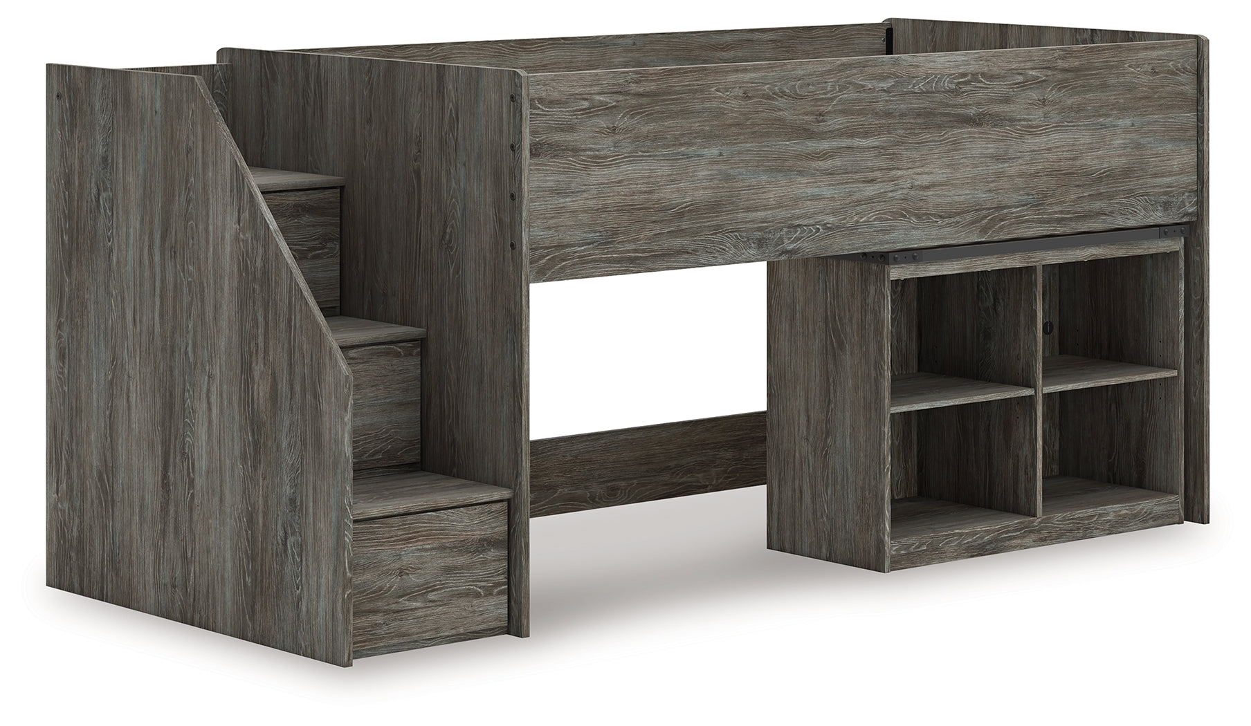 Diamond Furniture - Ashley Furniture - Frandern Bedroom - Twin Loft  Bed with Bookcase Storage / Gray - B4480B14