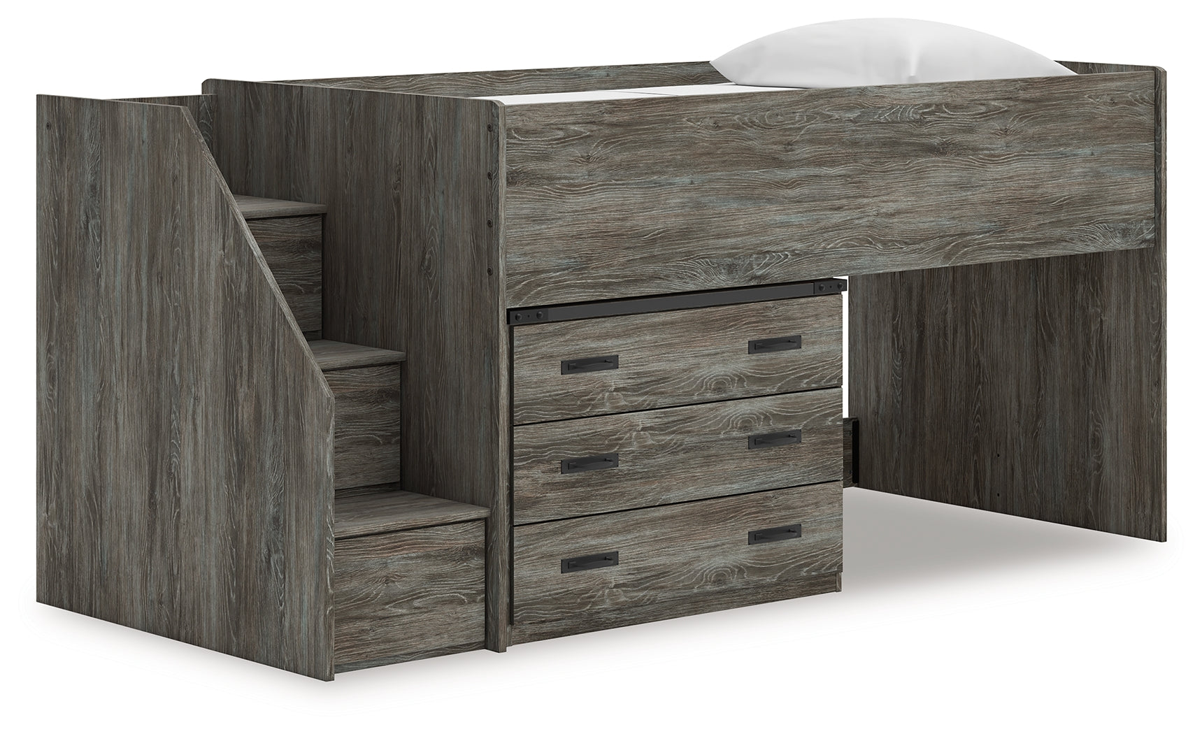 Diamond Furniture - Ashley Furniture - Frandern Bedroom - Twin Loft Bed with Drawer Storage / Gray - B4480B15