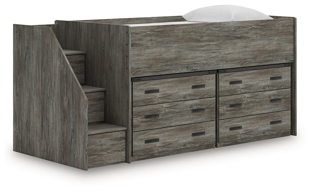 Diamond Furniture - Ashley Furniture - Frandern Twin Loft Bed with Drawer Storage - Twin Loft Bed with Drawer Storage / Warm Gray - B4480B26