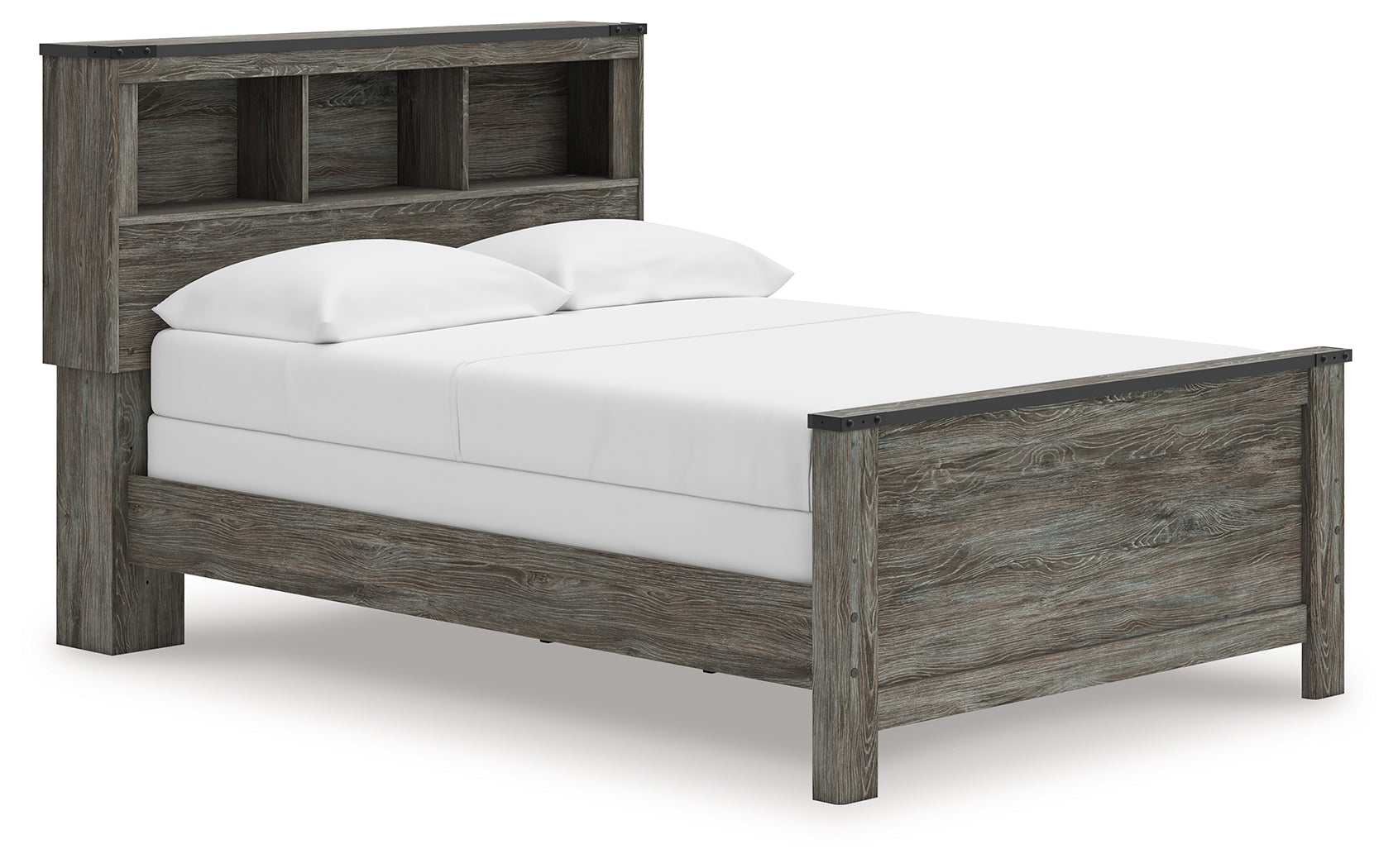 Diamond Furniture - Ashley Furniture - Frandern Bedroom - Full Bookcase Panel Bed / Gray - B4480B3