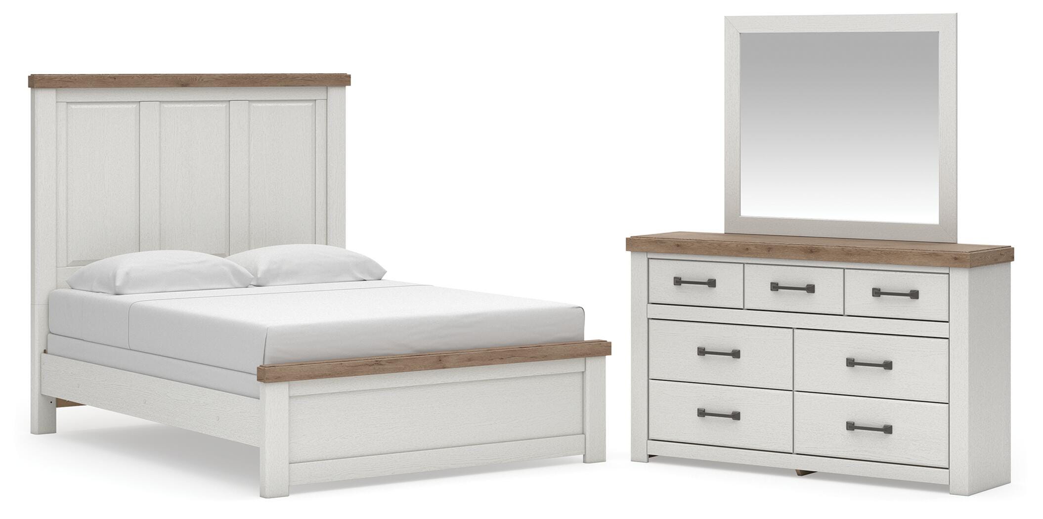Diamond Furniture - Ashley Furniture - Savonport Queen Panel Bed, Dresser and Mirror - Queen Panel Bed, Dresser and Mirror - B4615B8