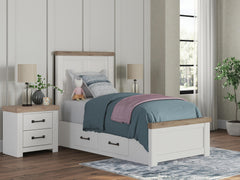 Diamond Furniture - Ashley Furniture - Savonport Twin Panel Bed with Storage - Twin Panel Bed with Storage - B4615B18
