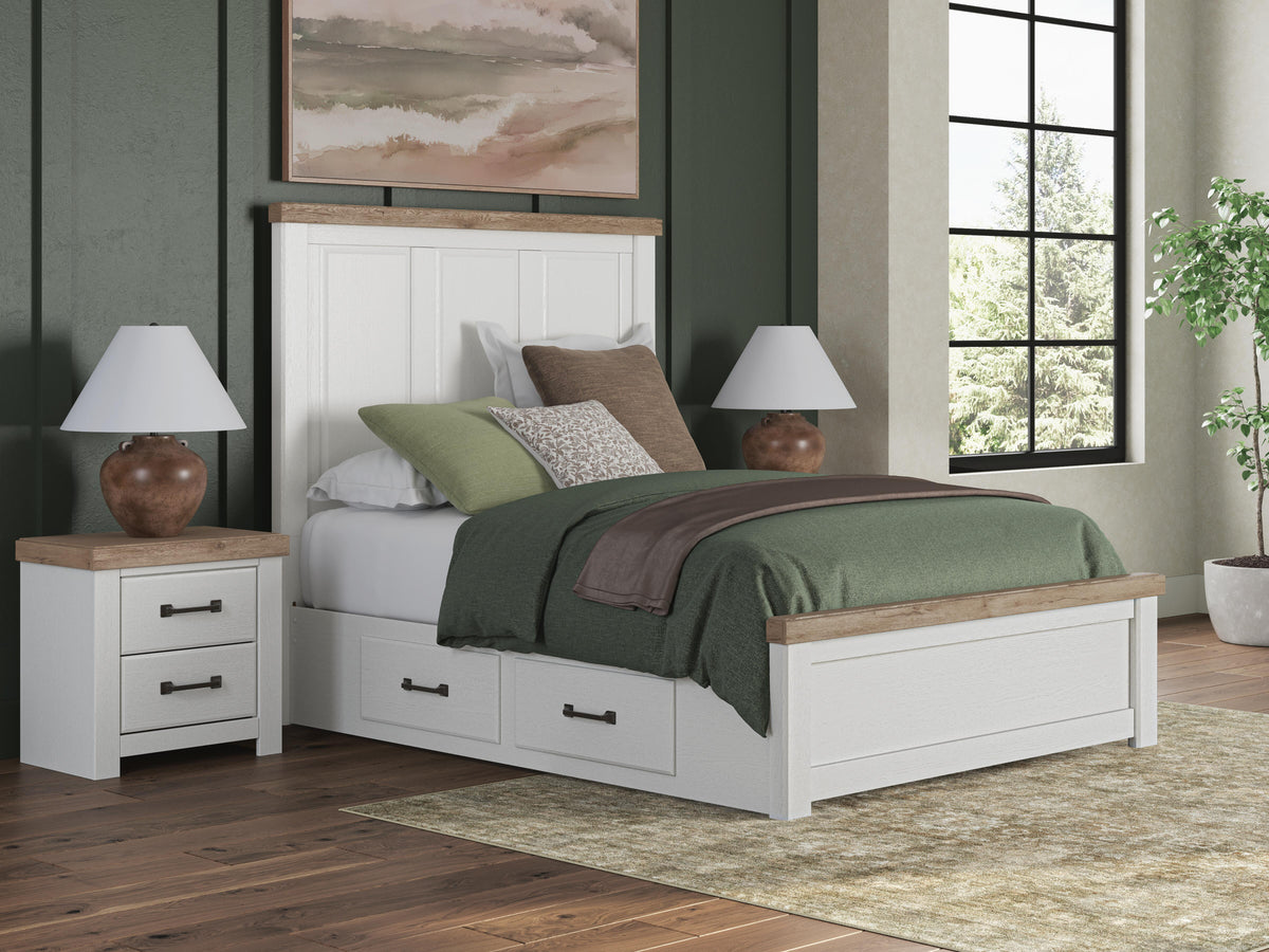 Diamond Furniture - Ashley Furniture - Savonport Queen Panel Bed with Storage - Queen Panel Bed with Storage - B4615B12