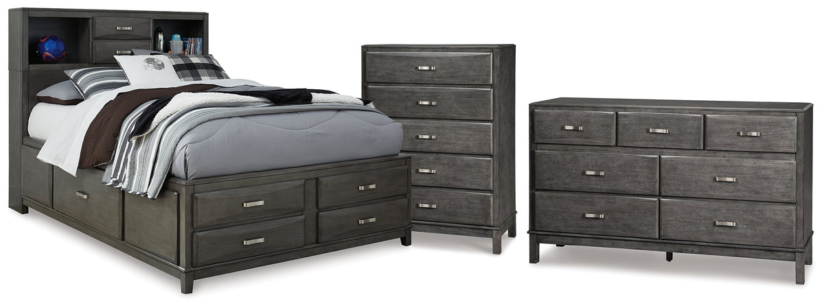 Diamond Furniture - Ashley Furniture - Caitbrook Full Storage Bed, Dresser and Chest - Full Storage Bed, Dresser and Chest - B476B34