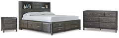 Diamond Furniture - Ashley Furniture - Caitbrook Queen Storage Bed, Dresser and Nightstand - Queen Storage Bed, Dresser and Nightstand - B476B37