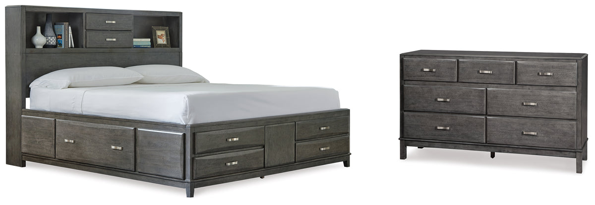Diamond Furniture - Ashley Furniture - Caitbrook Queen Storage Bed and Dresser - Queen Storage Bed and Dresser - B476B17