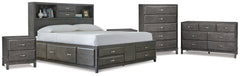 Diamond Furniture - Ashley Furniture - Caitbrook King Storage Bed, Dresser, Chest and 2 Nightstands - King Storage Bed, Dresser, Chest and 2 Nightstands - B476B10