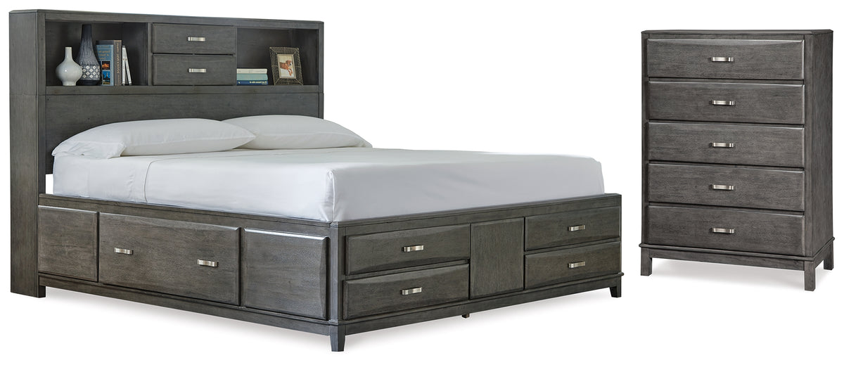 Diamond Furniture - Ashley Furniture - Caitbrook Queen Storage Bed and Chest - Queen Storage Bed and Chest - B476B19