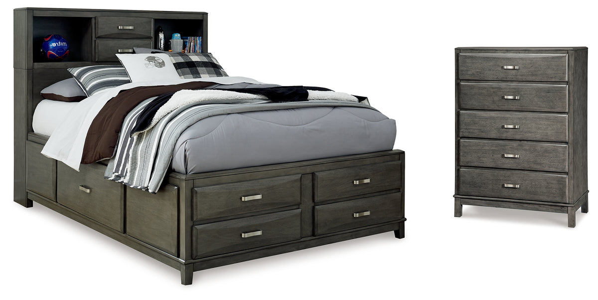Diamond Furniture - Ashley Furniture - Caitbrook Full Storage Bed and Chest - Full Storage Bed and Chest - B476B27