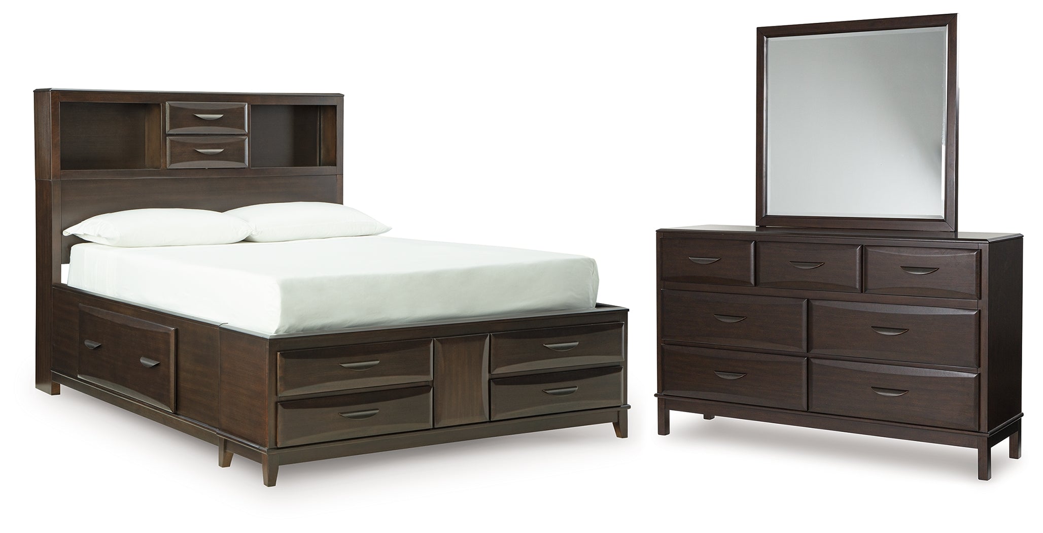 Diamond Furniture - Ashley Furniture - Vanmore Full Storage Bed, Dresser and Mirror - Full Storage Bed, Dresser and Mirror - B479B5