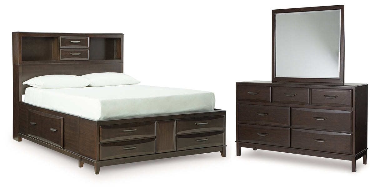 Diamond Furniture - Ashley Furniture - Vanmore Full Storage Bed, Dresser and Mirror - Full Storage Bed, Dresser and Mirror - B479B5