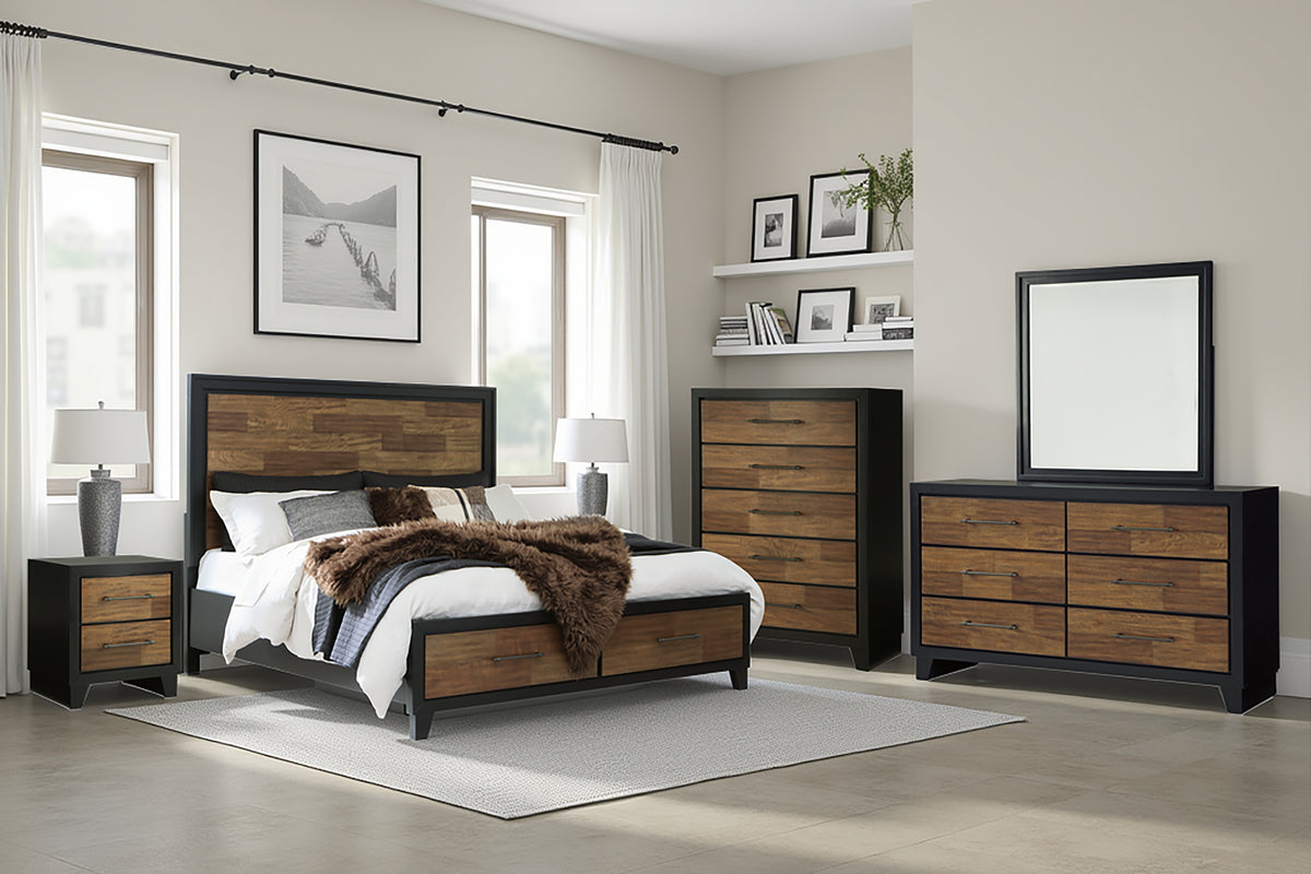 Diamond Furniture - Ashley Furniture - Kraeburn Queen Panel Storage Bed - Queen Panel Storage Bed - B496B6