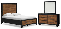 Diamond Furniture - Ashley Furniture - Kraeburn Queen Panel Storage Bed, Dresser and Mirror - Queen Panel Storage Bed, Dresser and Mirror - B496B7