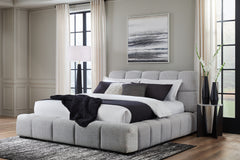 Diamond Furniture - Ashley Furniture - Grendusk Bedroom - Queen Upholstered Bed / Light Gray - PCB584B1