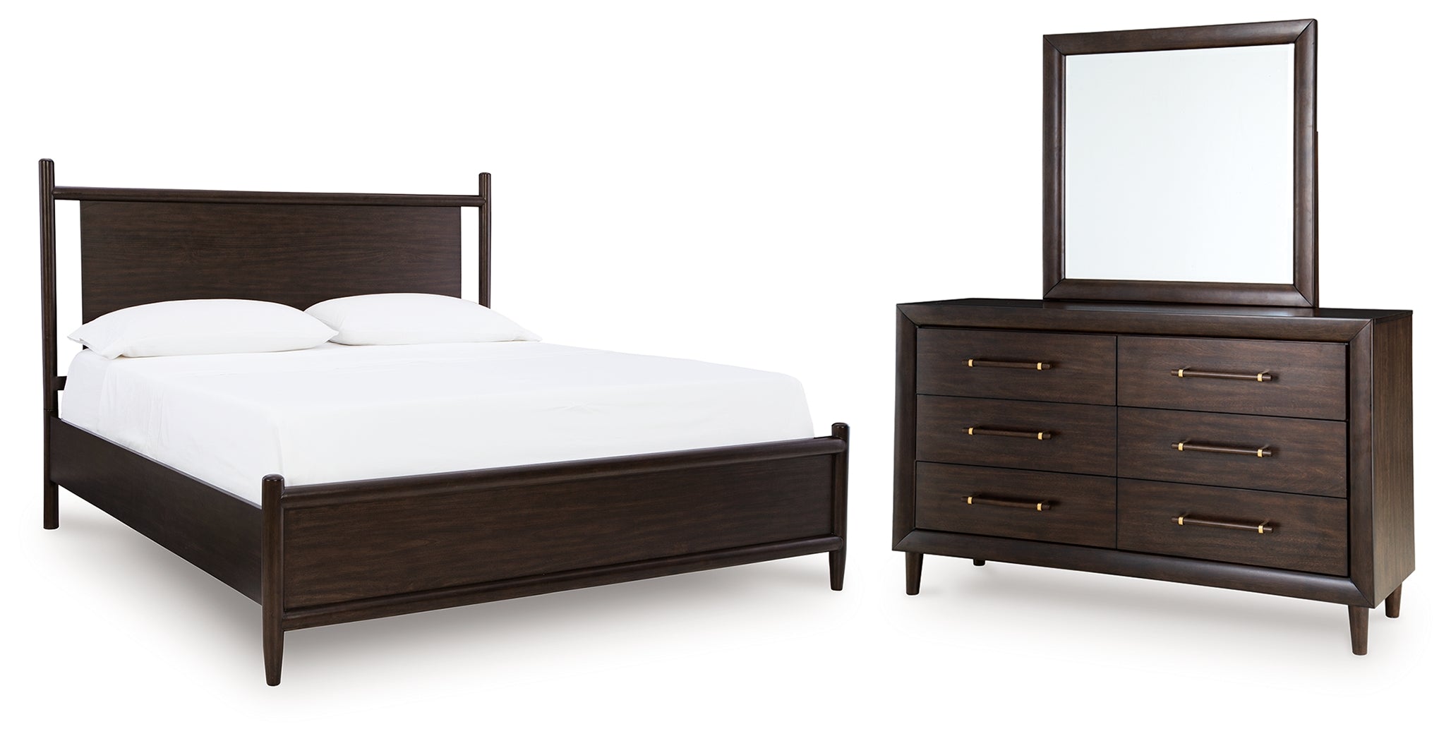 Diamond Furniture - Ashley Furniture - Dantenton Queen Panel Bed, Dresser and Mirror - Queen Panel Bed, Dresser and Mirror - B611B3