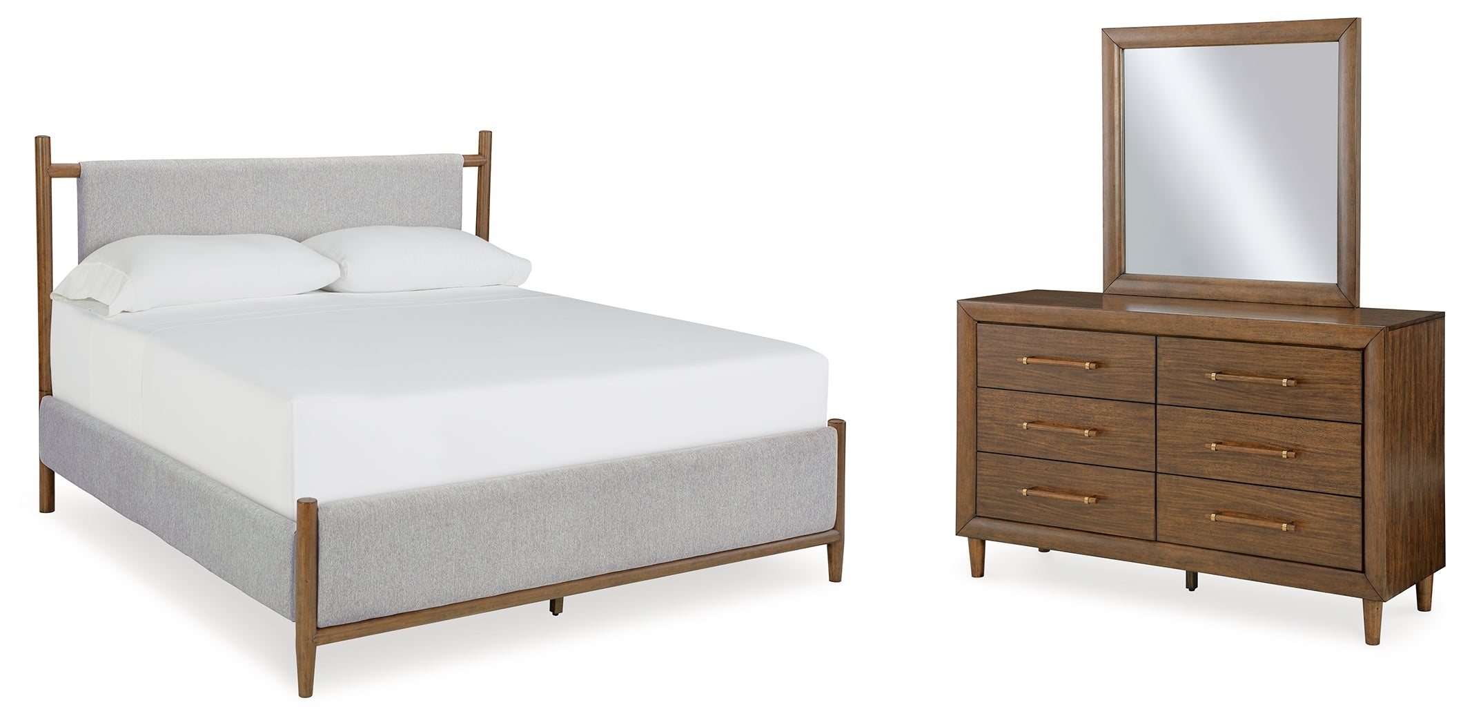 Diamond Furniture - Ashley Furniture - Lyncott King Upholstered Bed, Dresser and Mirror - King Upholstered Bed, Dresser and Mirror - B615B8