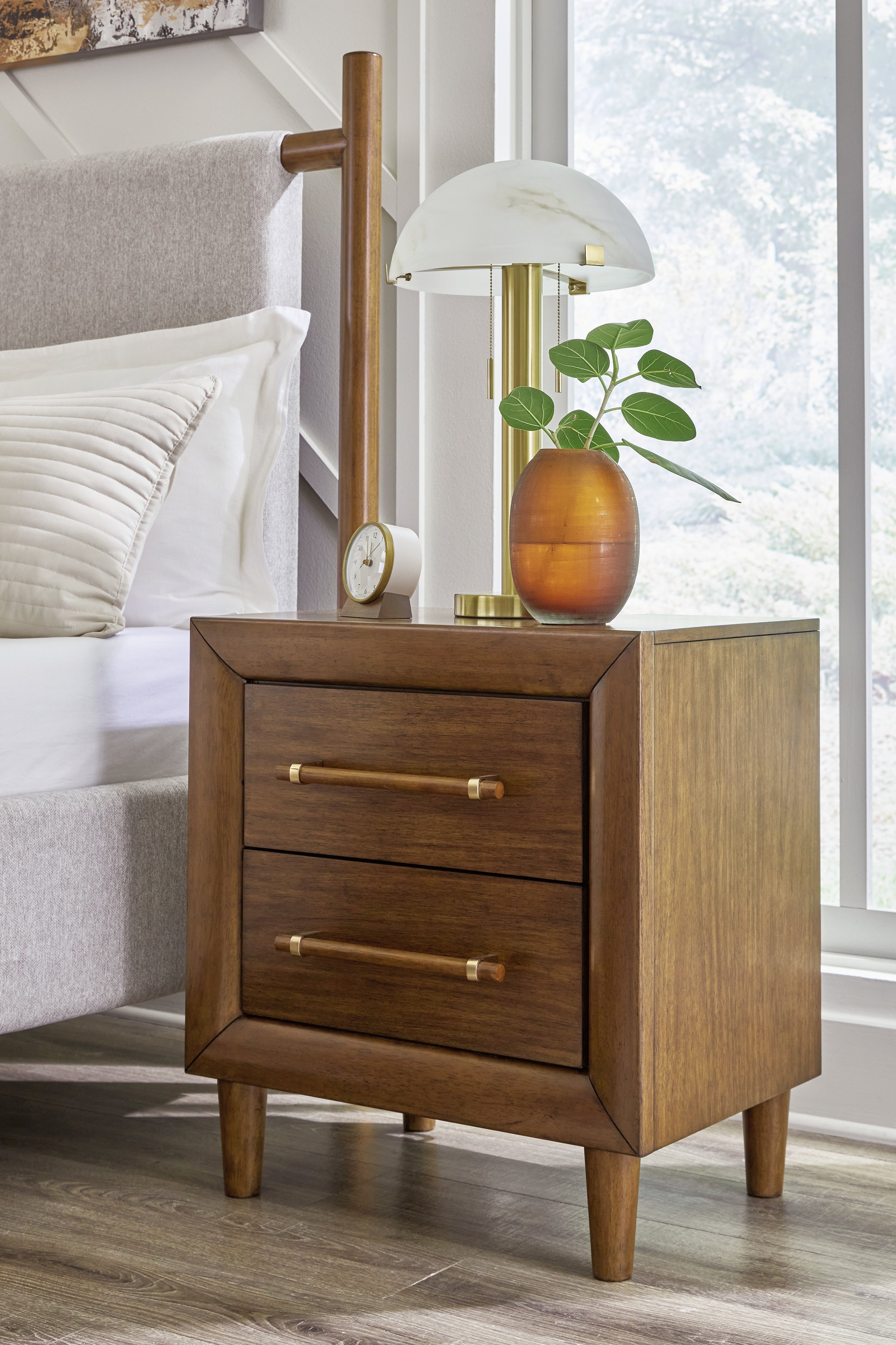 Diamond Furniture - Ashley Furniture - Lyncott Bedroom - Two Drawer Night Stand / Brown - B615-92