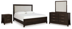 Diamond Furniture - Ashley Furniture - Neymorton King Panel Bed, Dresser, Mirror and Nightstand - King Panel Bed, Dresser, Mirror and Nightstand - B618B11