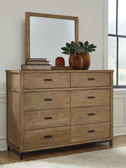 Diamond Furniture - Ashley Furniture - Tomtyn Bedroom - Dresser and Mirror / Light Brown - B622B1