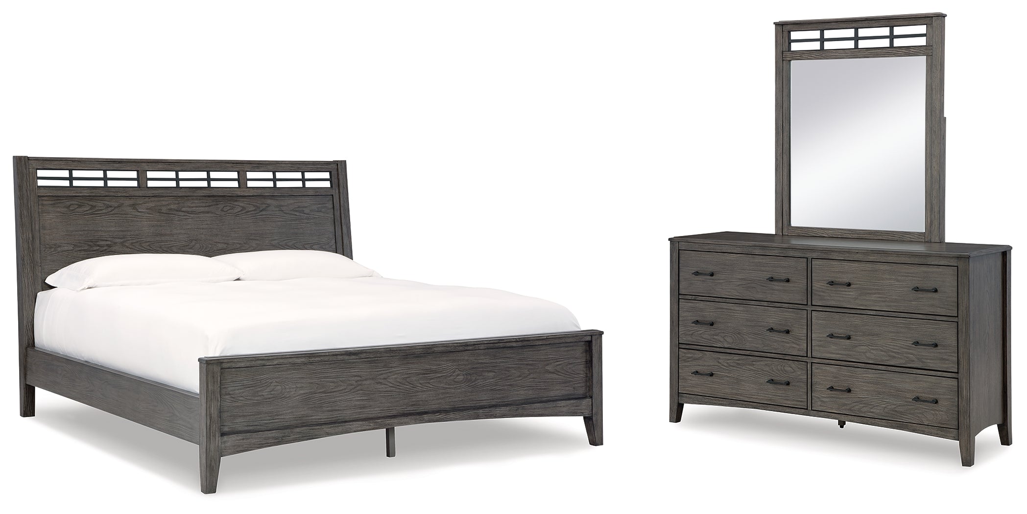 Diamond Furniture - Ashley Furniture - Montillan Queen Panel Bed, Dresser and Mirror - Queen Panel Bed, Dresser and Mirror - B651B3