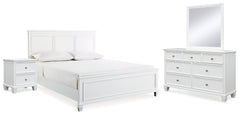 Diamond Furniture - Ashley Furniture - Fortman King Panel Bed, Dresser, Mirror and Nightstand - King Panel Bed, Dresser, Mirror and Nightstand - B680B17