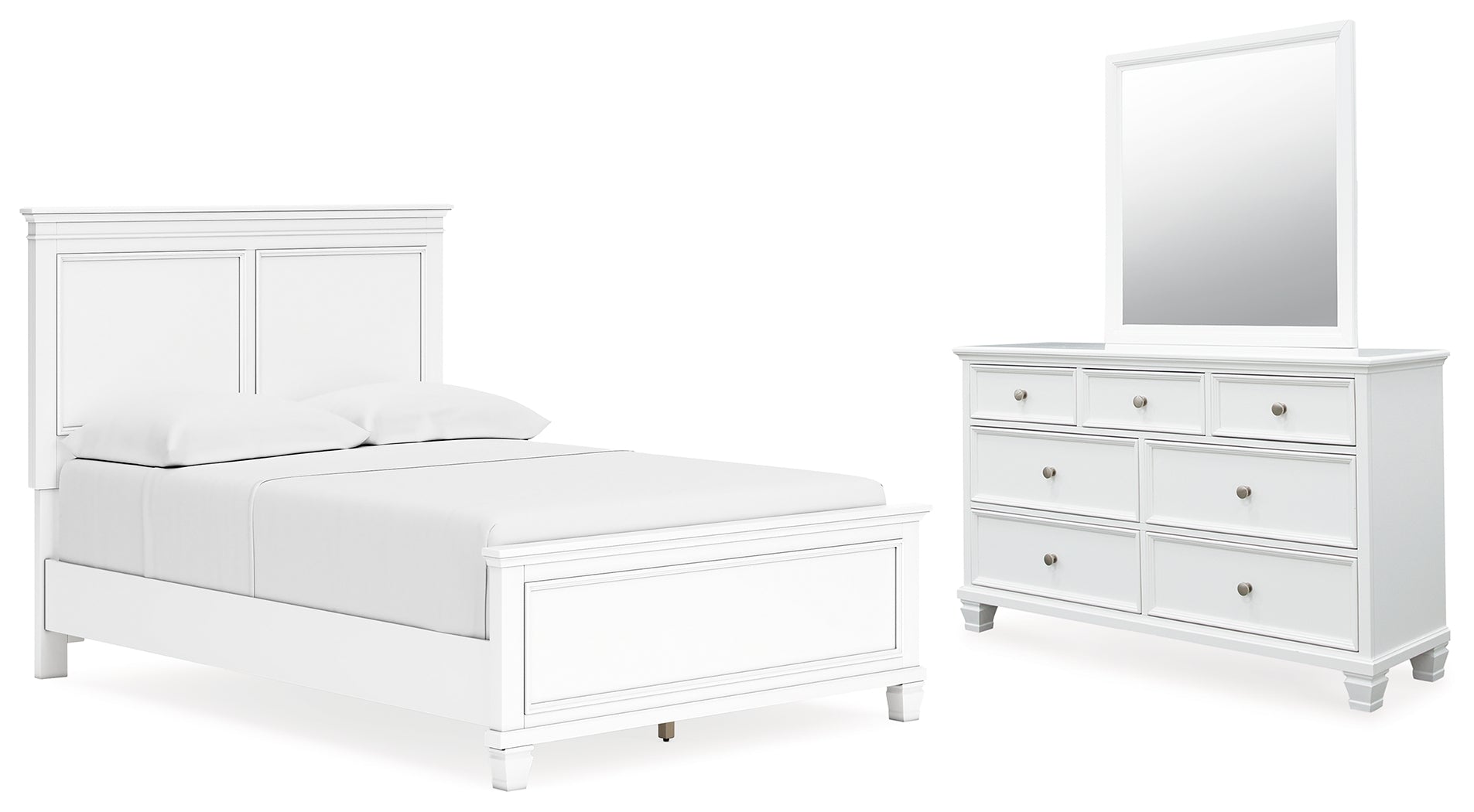 Diamond Furniture - Ashley Furniture - Fortman Full Panel Bed, Dresser and Mirror - Full Panel Bed, Dresser and Mirror - B680B9