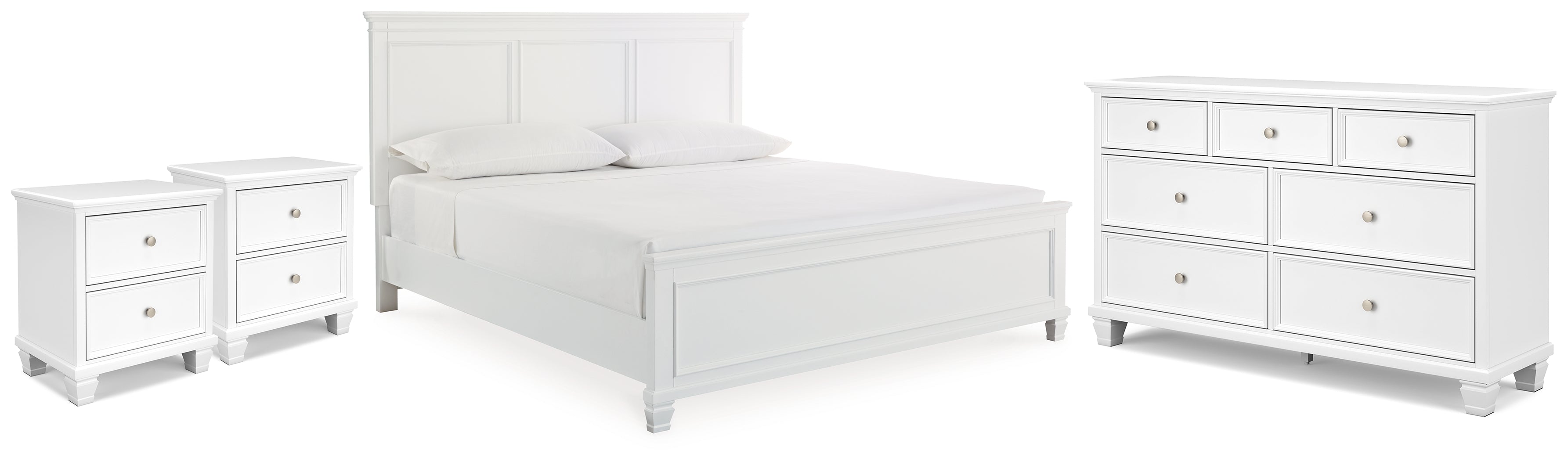 Diamond Furniture - Ashley Furniture - Fortman King Panel Bed, Dresser and 2 Nightstands - King Panel Bed, Dresser and 2 Nightstands - B680B15