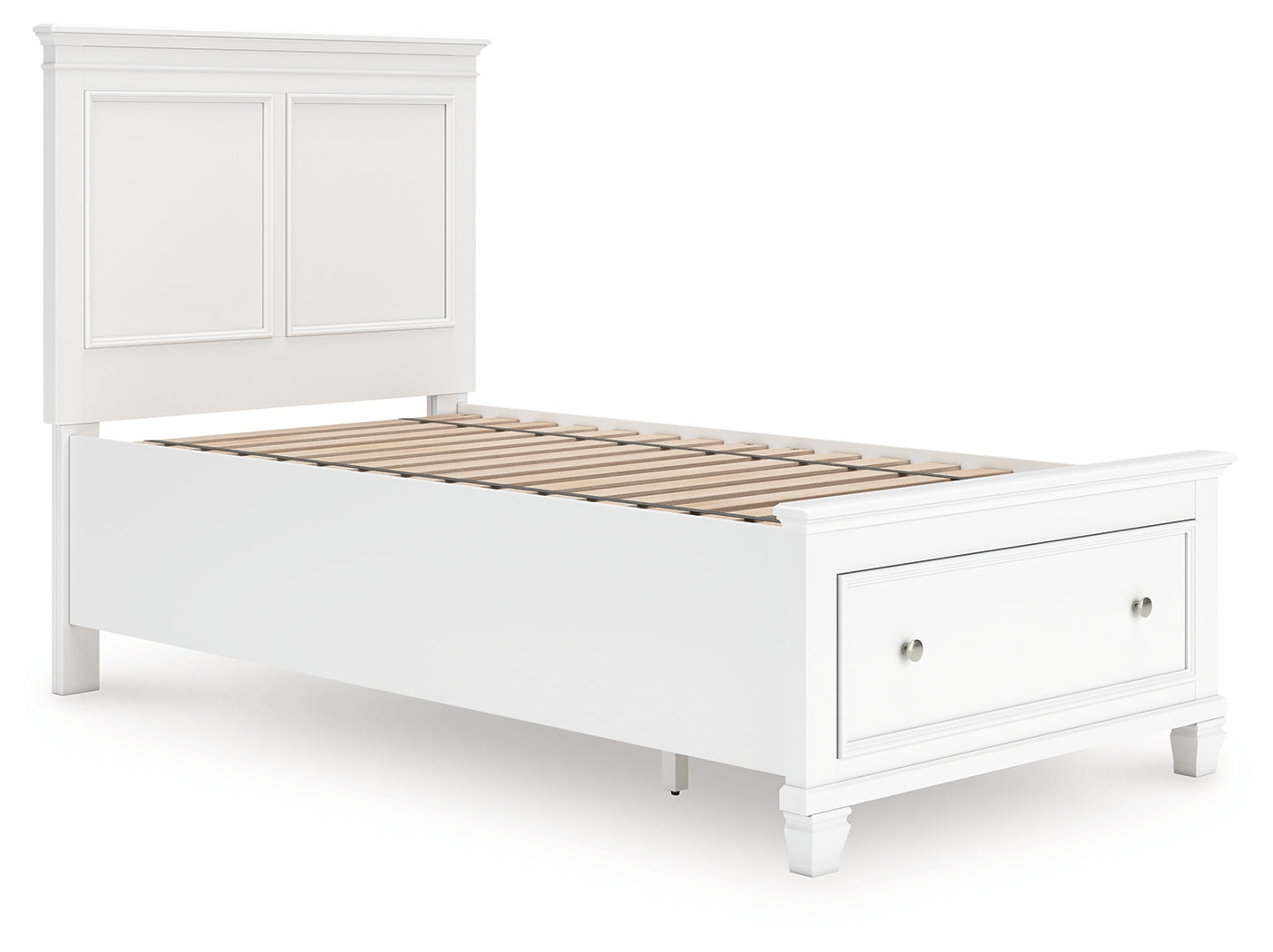 Diamond Furniture - Ashley Furniture - Fortman Bedroom - Twin Panel Storage Bed / White - B680B24