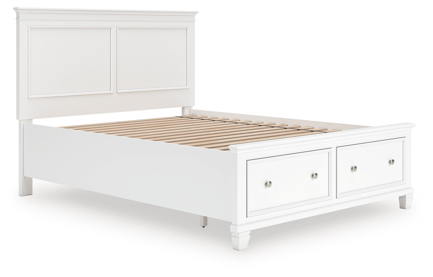 Diamond Furniture - Ashley Furniture - Fortman Bedroom - Queen Panel Storage Bed / White - B680B20