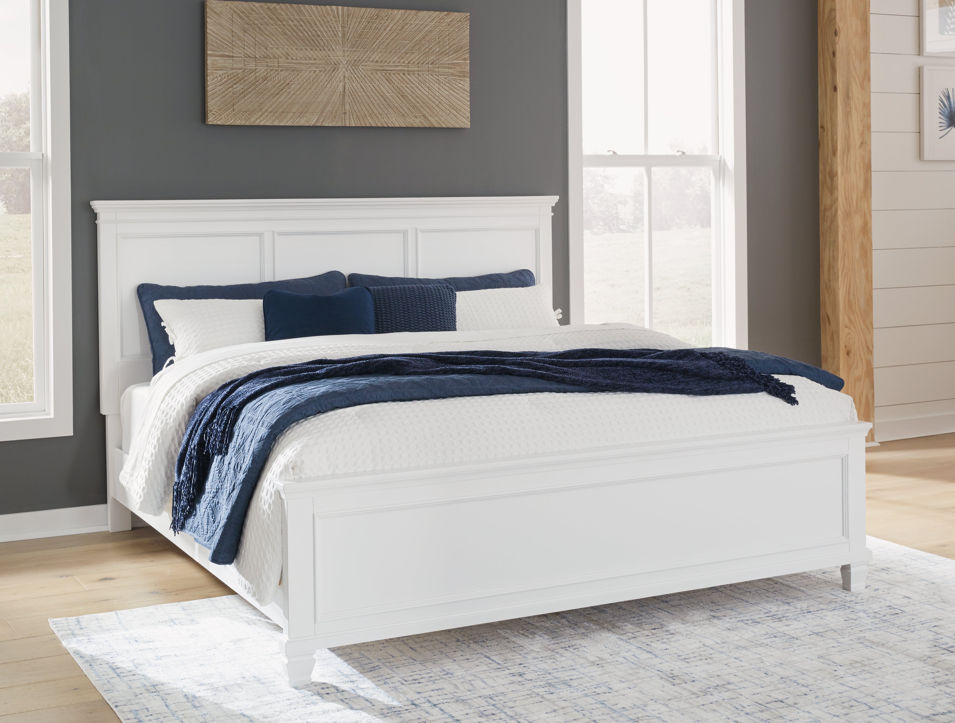 Diamond Furniture - Ashley Furniture - Fortman Bedroom - King Panel Bed / White - B680B4