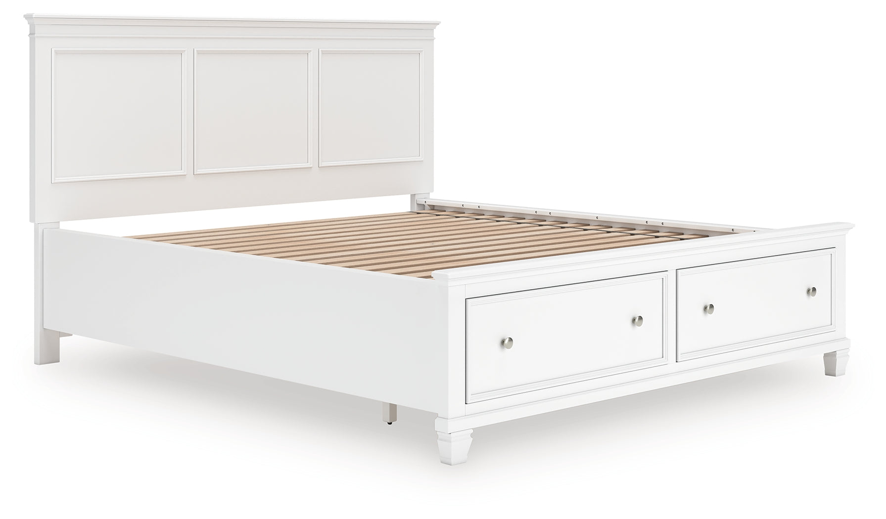 Diamond Furniture - Ashley Furniture - Fortman Bedroom - California King Panel Storage Bed / White - B680B23