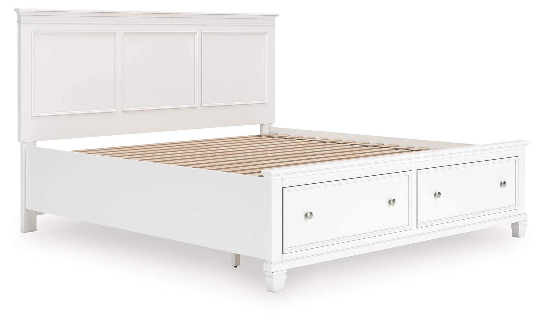 Diamond Furniture - Ashley Furniture - Fortman Bedroom - King Panel Storage Bed / White - B680B22