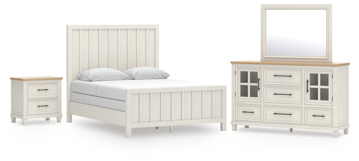 Diamond Furniture - Ashley Furniture - Shaybrock Queen Panel Bed, Dresser, Mirror and Nightstand - Queen Panel Bed, Dresser, Mirror and Nightstand - B683B9
