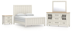 Diamond Furniture - Ashley Furniture - Shaybrock Queen Panel Bed, Dresser, Mirror and Nightstand - Queen Panel Bed, Dresser, Mirror and Nightstand - B683B9