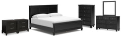 Diamond Furniture - Ashley Furniture - Lanolee King Panel Bed, Dresser, Mirror, Chest and 2 Nightstands - King Panel Bed, Dresser, Mirror, Chest and 2 Nightstands - B687B28